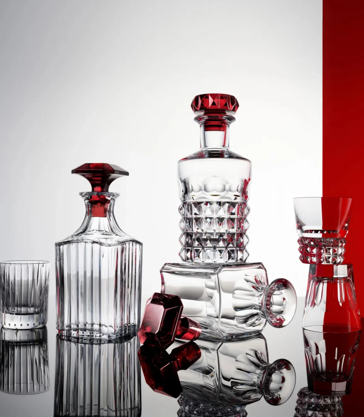 Baccarat Louxor crystal tumblers and carafe